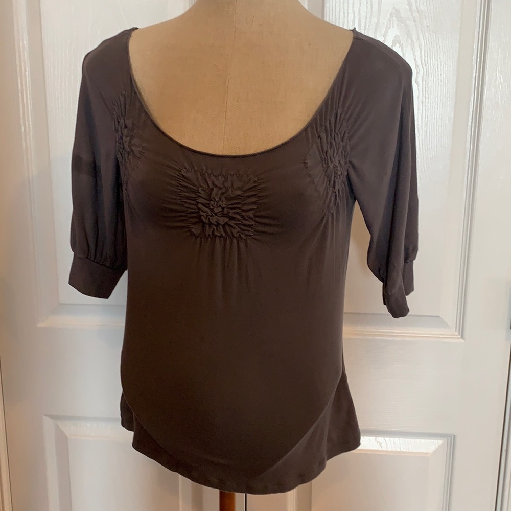 Vintage Truilly top Ann Taylor Loft womens gray XS